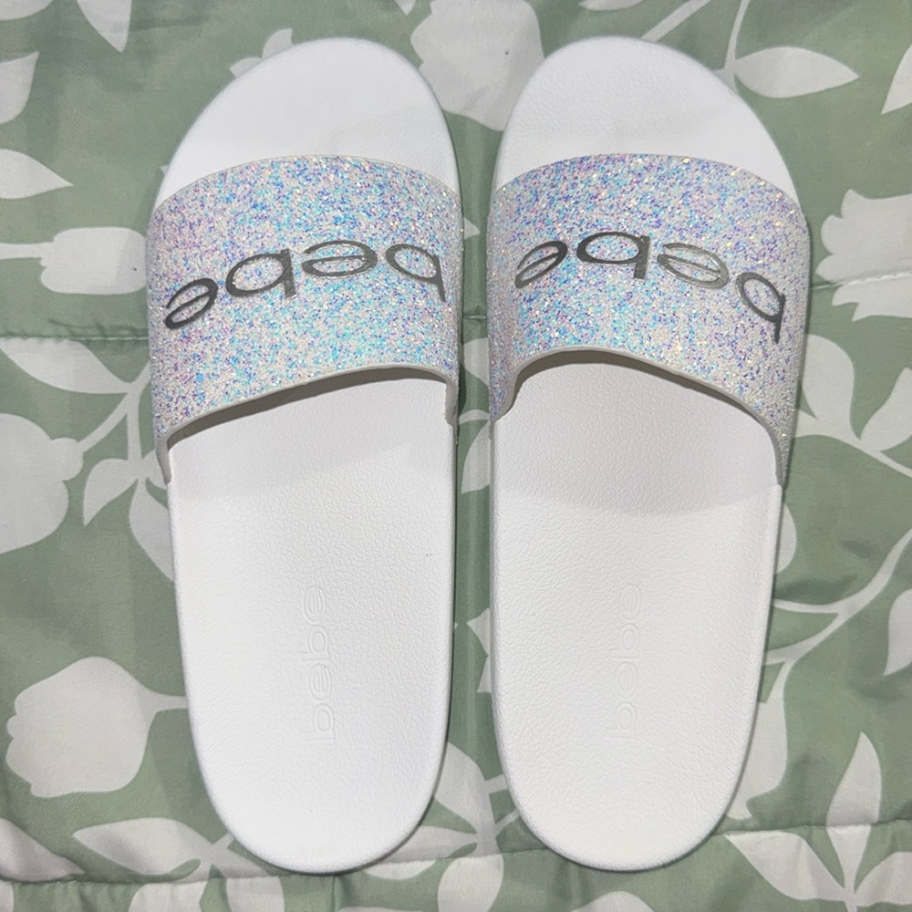 Bebe Fraida Slide Sandal White Women’s 10M